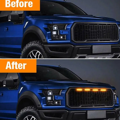 4PCS Amber Day Time Running Front Grill Lamps with Wiring Harness