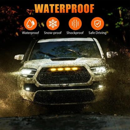 4PCS Amber Day Time Running Front Grill Lamps with Wiring Harness