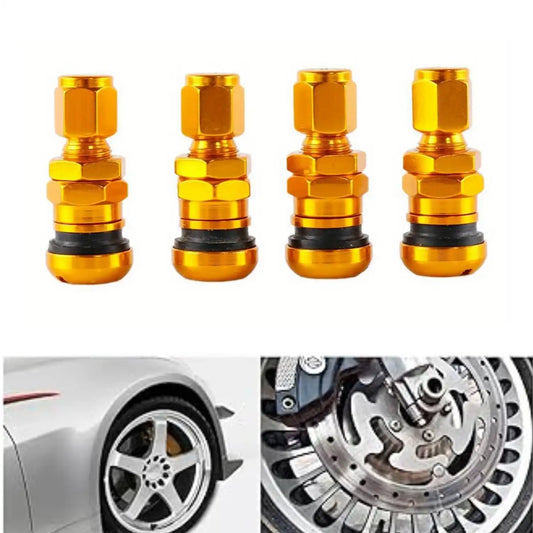 4Pcs Car Truck Motorcycle Valve Short Stems Metal Bolt Tire Valve Stem Kit with Dust Cap