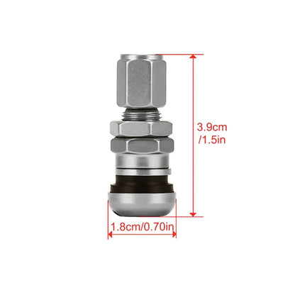 4Pcs Car Truck Motorcycle Valve Short Stems Metal Bolt Tire Valve Stem Kit with Dust Cap