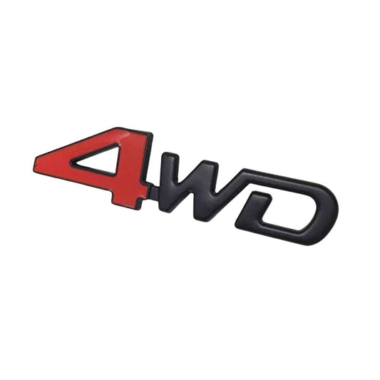 4WD 3D Metal Chrome Emblem Badge – Sleek Black Finish  Universal Logo Sticker for Cars & Trucks