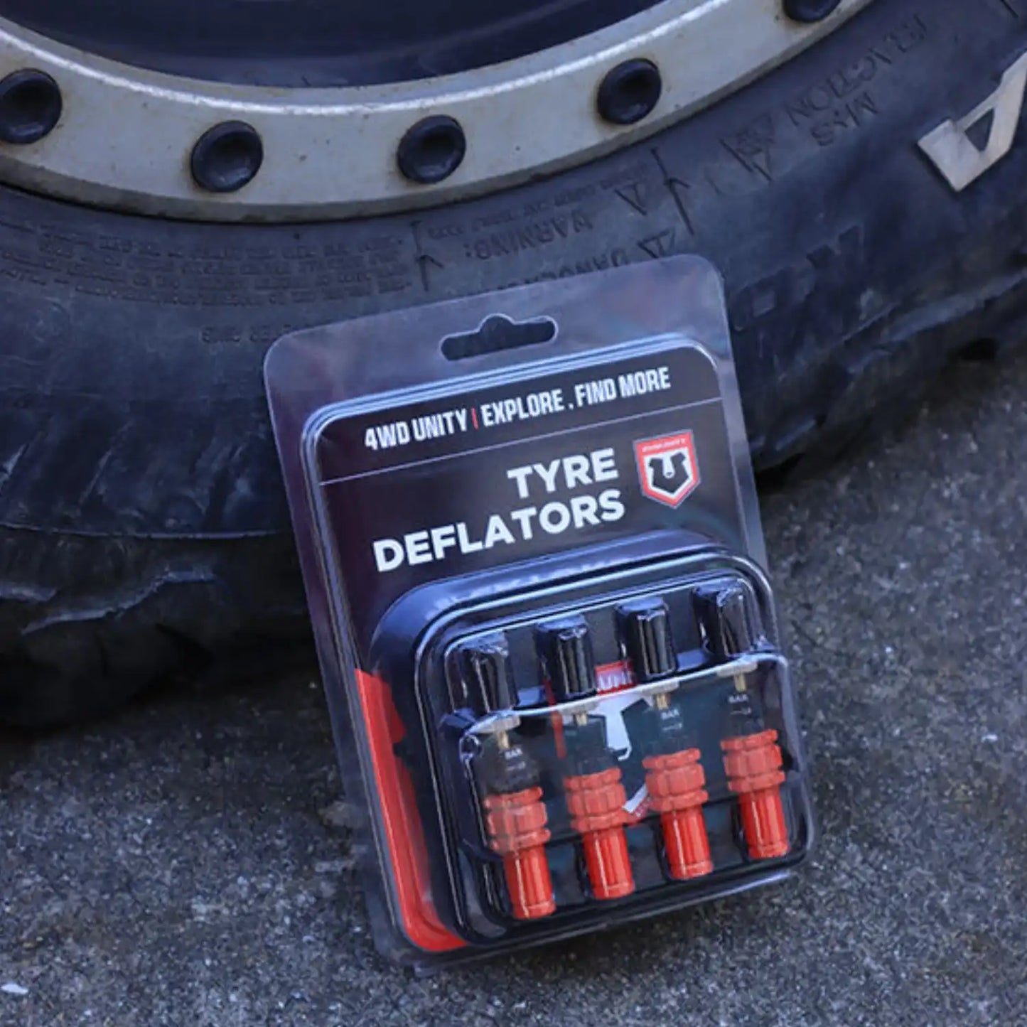 4WD Unity Tyre Deflators 4PC – Adjustable Off-Road Tire Pressure Deflator Kit