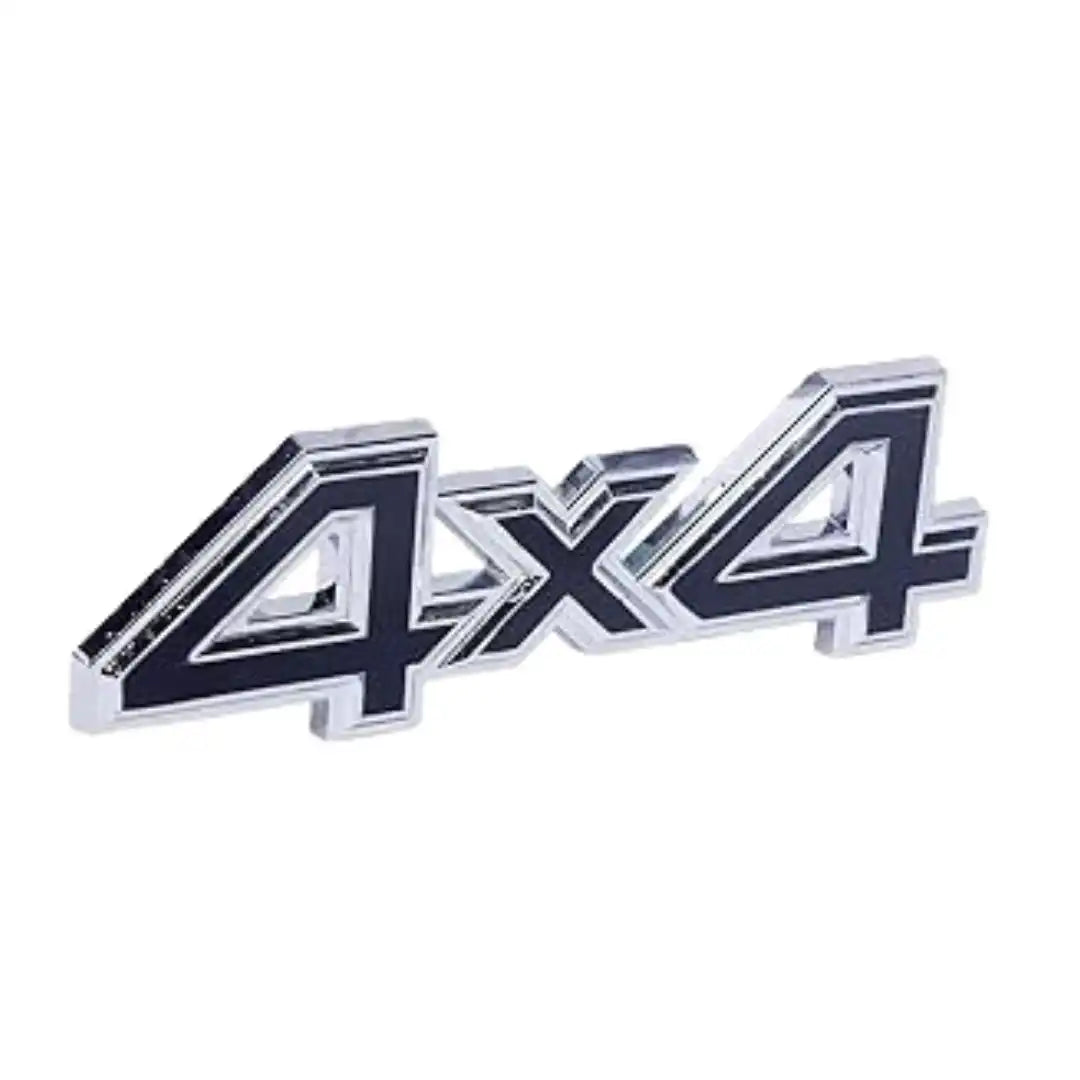 4X4 Four-Wheel Drive Metal Emblem – Chrome Black | Universal Fender, Trunk, or Door Badge