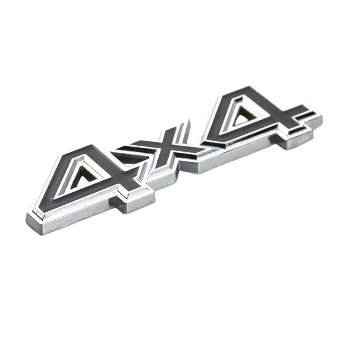 4X4 Four-Wheel Drive Metal Emblem – Chrome Black | Universal Fender, Trunk, or Door Badge