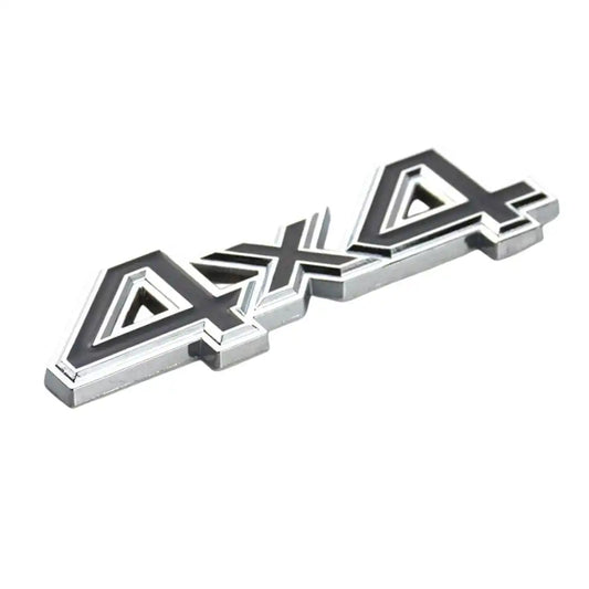 4X4 Four-Wheel Drive Metal Emblem – Chrome Black | Universal Fender, Trunk, or Door Badge