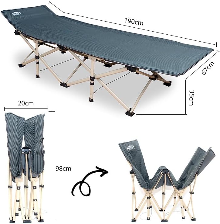 Hercules Heavy Duty Single Folding Camping Cot/Guest Bed With comfy Mattress + Bag