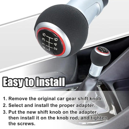 6-Speed Gear Shift Knob for Audi A4/S4/A5/Q5 S-Line | Manual Transmission | Black-Red Design