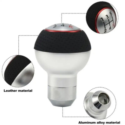 6-Speed Gear Shift Knob for Audi A4/S4/A5/Q5 S-Line | Manual Transmission | Black-Red Design