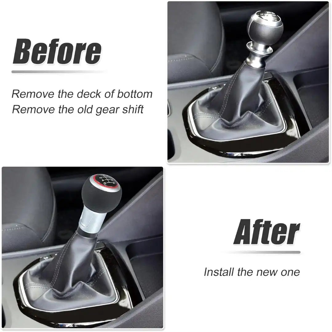 6-Speed Gear Shift Knob for Audi A4/S4/A5/Q5 S-Line | Manual Transmission | Black-Red Design