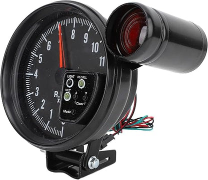 5-Inch Tachometer Gauge (Black) – 12V LED RPM Meter with Shift Light for Gasoline Engines