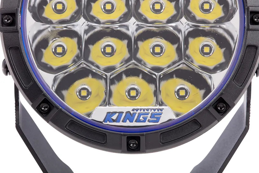 Kings 7" Lethal Driving Lights (Pair) | Lens Covers Included | 1 Lux @ 814m | 12,596 Lumens | IP68 and IP69K | 3mm Powder-Coated Brackets