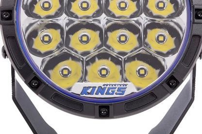 Kings 7" Lethal Driving Lights (Pair) | Lens Covers Included | 1 Lux @ 814m | 12,596 Lumens | IP68 and IP69K | 3mm Powder-Coated Brackets