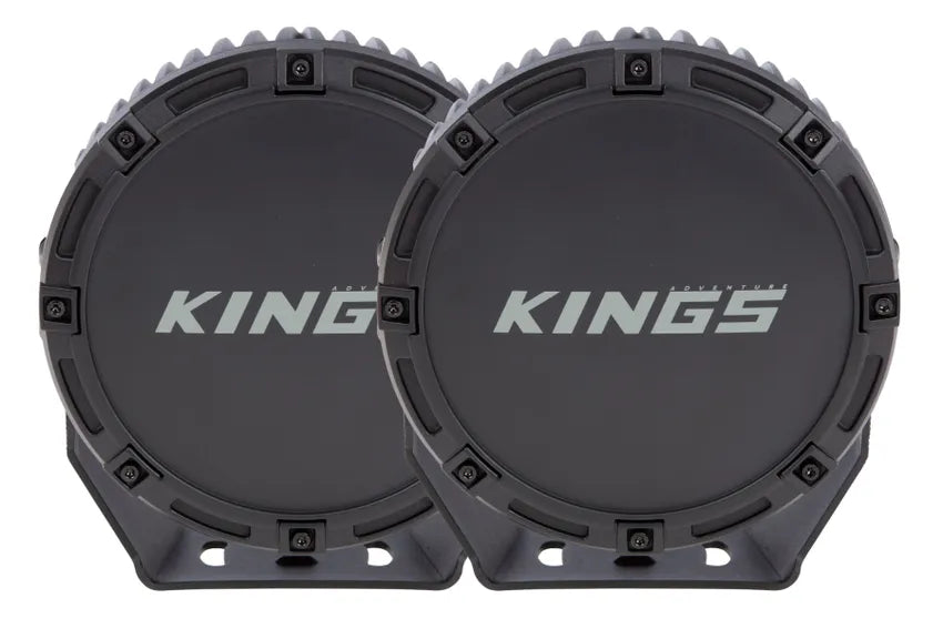 Kings 7" Lethal Driving Lights (Pair) | Lens Covers Included | 1 Lux @ 814m | 12,596 Lumens | IP68 and IP69K | 3mm Powder-Coated Brackets