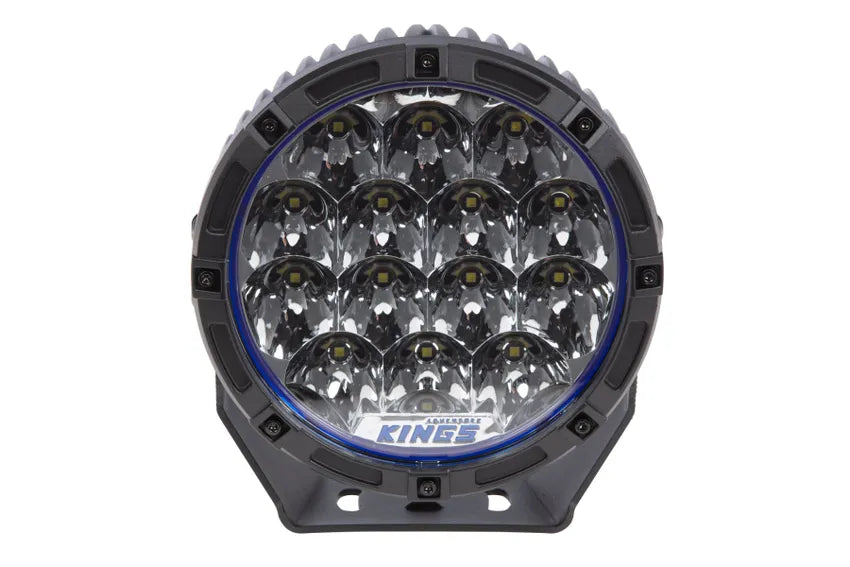 Kings 7" Lethal Driving Lights (Pair) | Lens Covers Included | 1 Lux @ 814m | 12,596 Lumens | IP68 and IP69K | 3mm Powder-Coated Brackets
