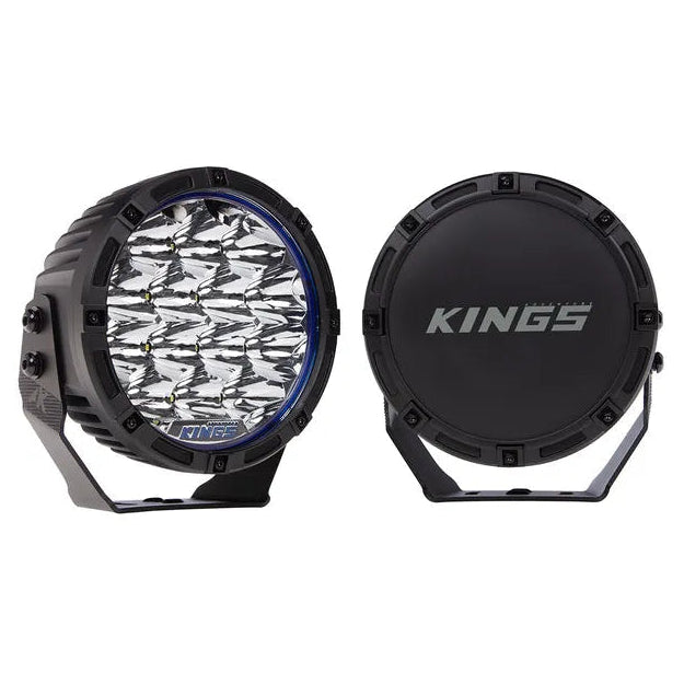 Kings 9" Lethal Driving Lights (Pair) | Lens Covers Included | 1 Lux @ 1,212 M | 16,362 Lumens | IP68 and IP69K | 3mm Powder-Coated Brackets