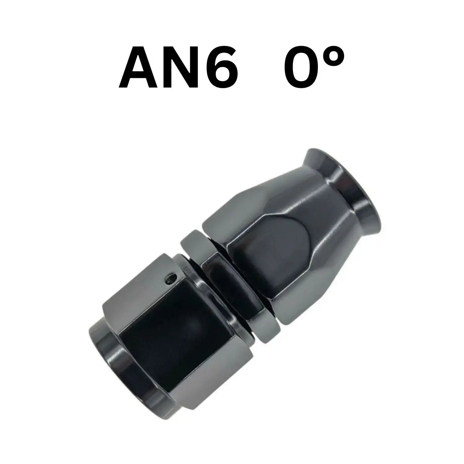 AN6 0° Degree Straight Black Hose Fitting Adapter