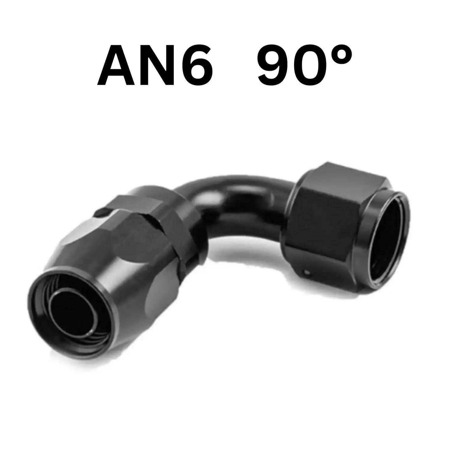 AN6 90° Degree Black Hose Fitting Adapter
