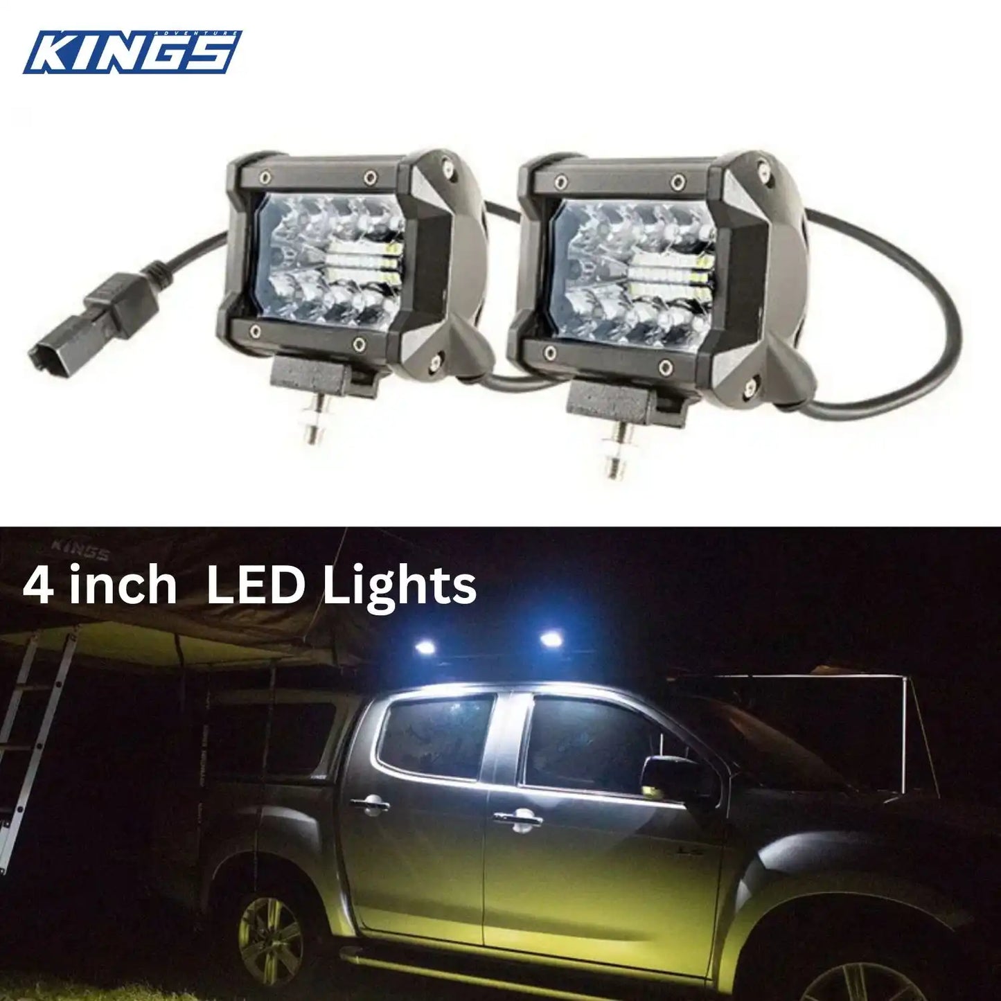 Adventure Kings 4 inch LED Light Bar (Pair) | Pod Lights 