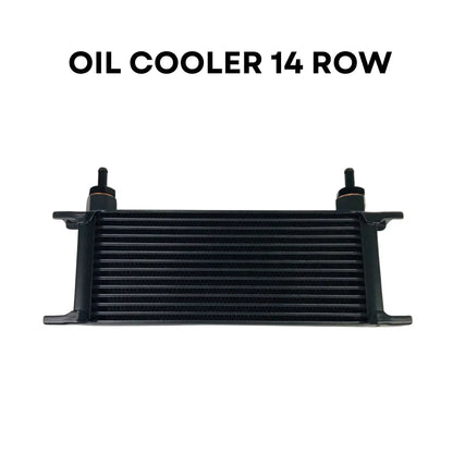 Aluminium Engine Transmission AN10 Oil Cooler 14 Row - Black