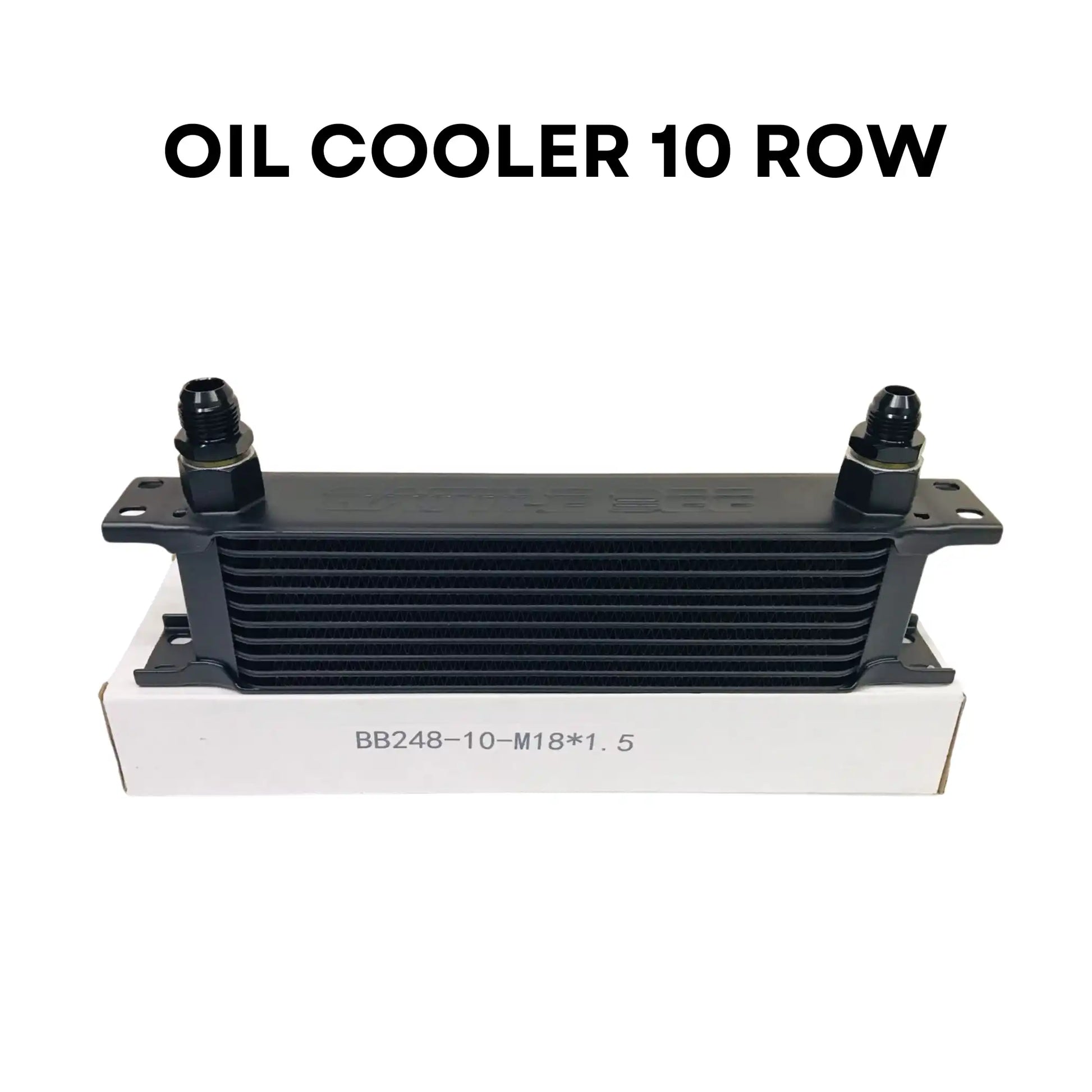 Aluminium Engine Transmission Oil Cooler 10 Row - Black