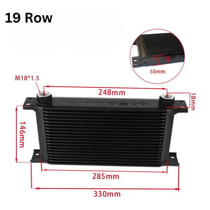 Aluminium Engine Transmission Oil Cooler 19 Row Dimensions