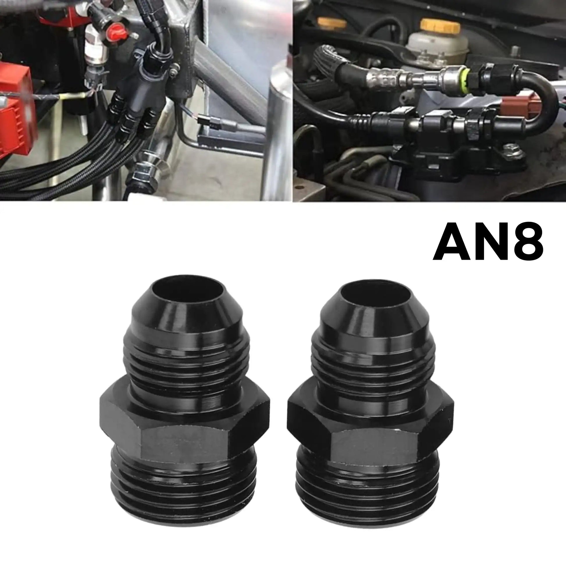 AN8 Hose Fitting Adapter - Black