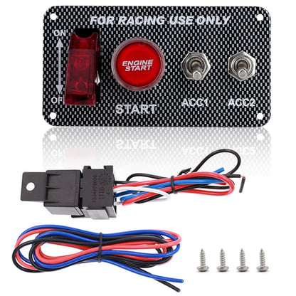 Car Engine Push Start Button Rocker Toggle Switch 12V LED Panel Combination Switch For Racing Camper Boat