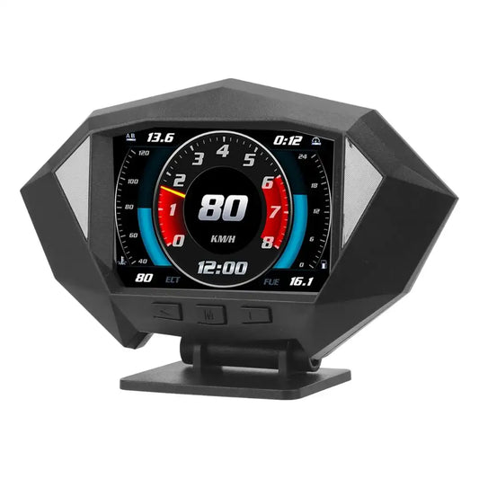 Car HUD Display with OBD2 + GPS + Slope Meter  Digital Speedometer with TFT Display