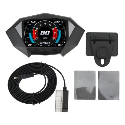 Car HUD Display with OBD2 + GPS + Slope Meter  Digital Speedometer with TFT Display