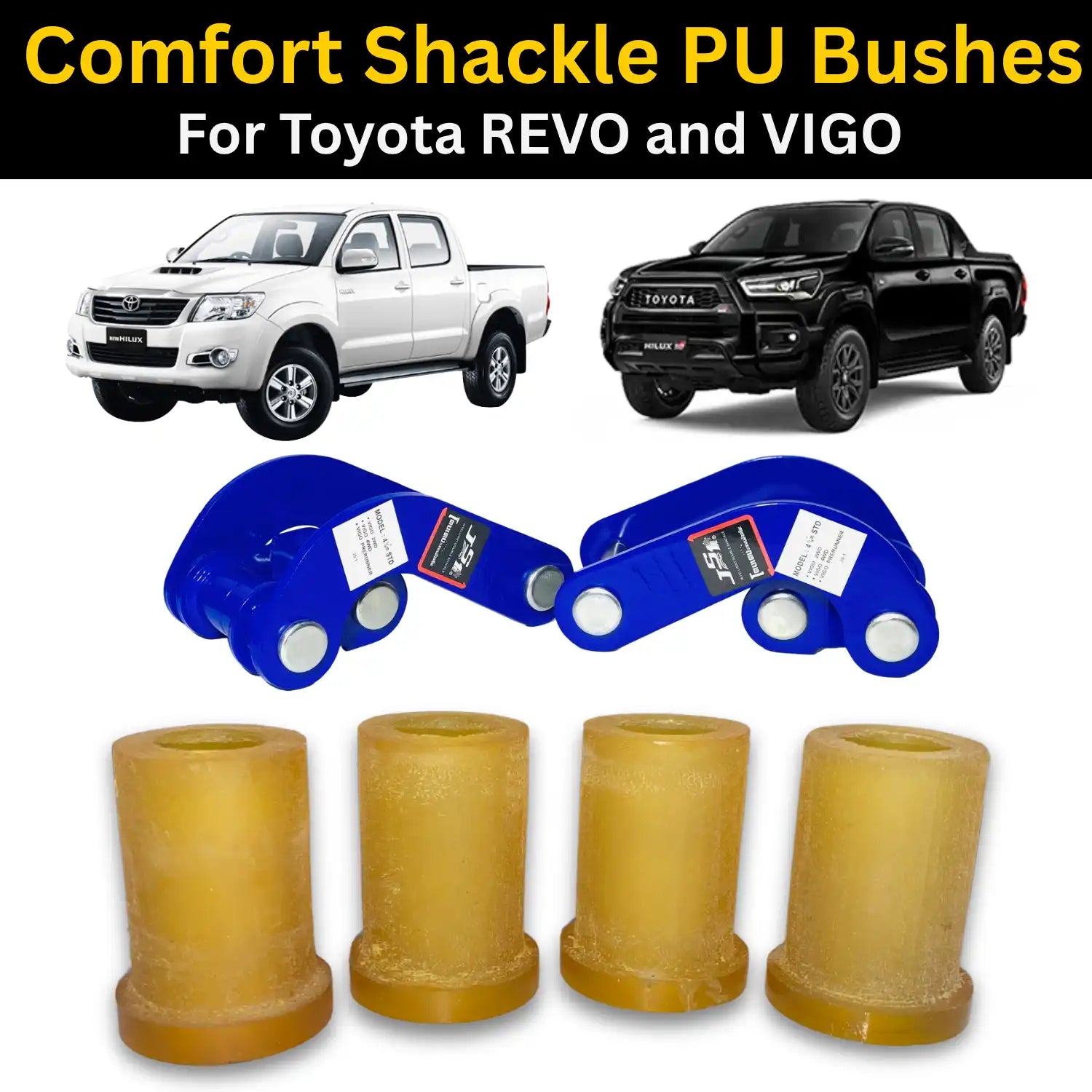Comfort Shackle PU Bushes for Toyota Hilux Revo and Vigo