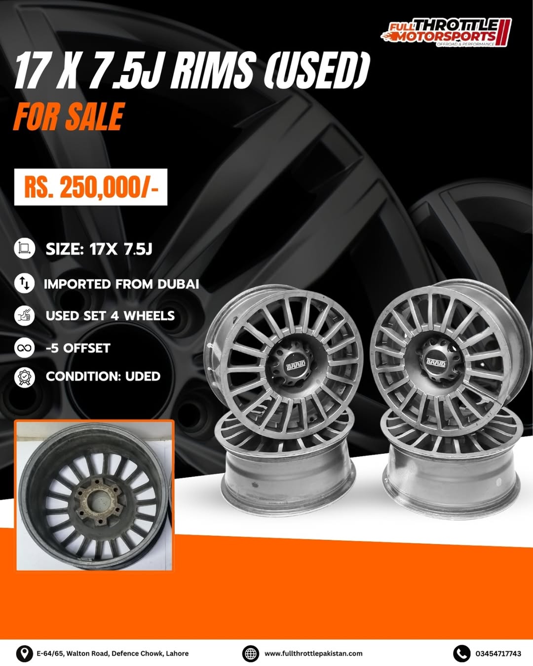 Imported Rims 17x 7.5j (Used)