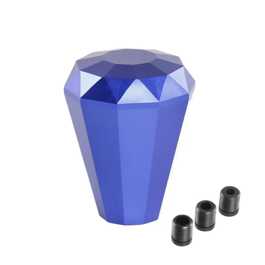 Universal Aluminum Diamond Shaped Gear Shift Knob – Blue | For Manual Cars | Premium Aluminum Alloy Finish