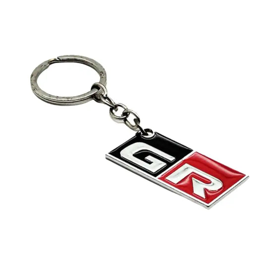 GR Logo Chrome Metal Keychain – Premium Car Enthusiast Keyring