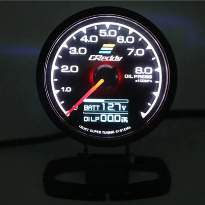 Greddy Oil Pressure Gauge - Multi LCD Digital Display Racing Meter 7 Colors