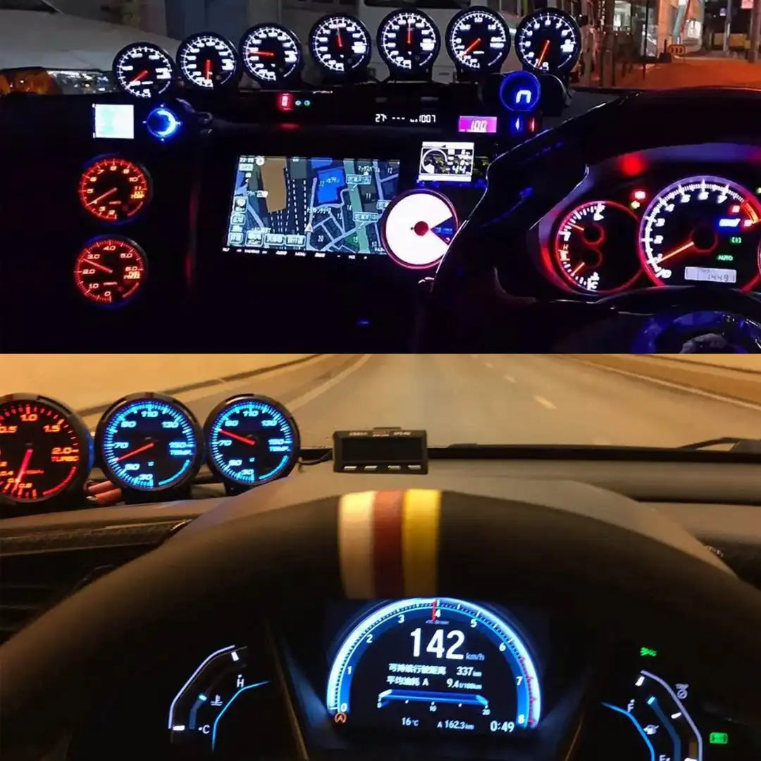 Greddy Oil Pressure Gauge - Multi LCD Digital Display Racing Meter 7 Colors