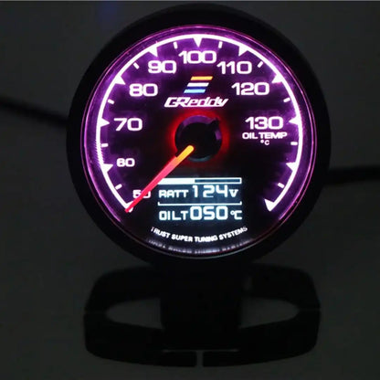 Greddy Oil Temp Gauge - Multi LCD Digital Display Racing Meter 7 Colors