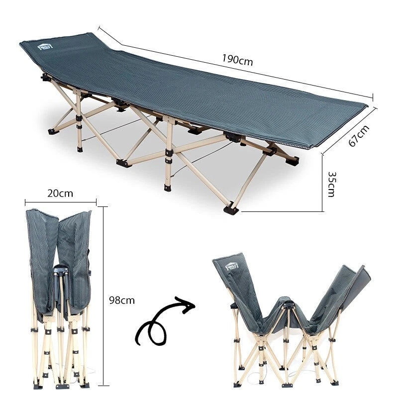 Hercules Heavy Duty Single Folding Camping Cot/Guest Bed With comfy Mattress + Bag