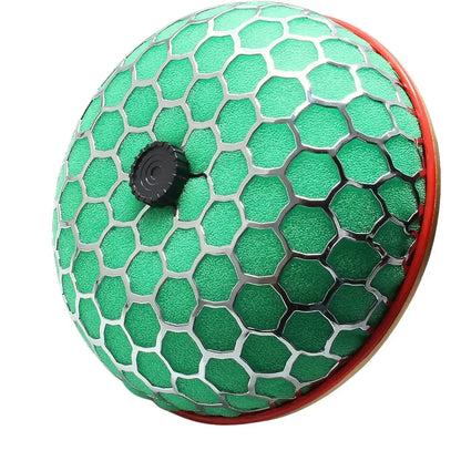 High Flow Air Intake Mushroom Filter – 3.15" Washable Honeycomb Style (Green)