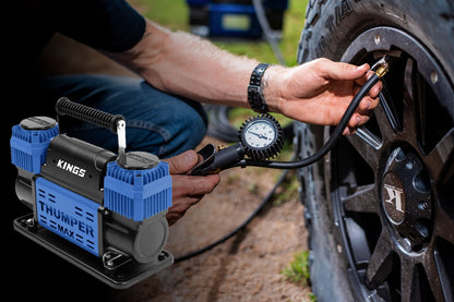 Kings Thumper Max Dual Air Compressor MkII | 300L/min | 12v | 8m hose