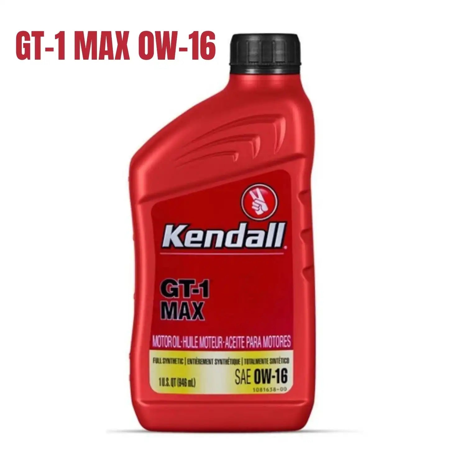 Kendall Gt-1 0w16 Max Full-Synthetic Car Engine Oil 946ml