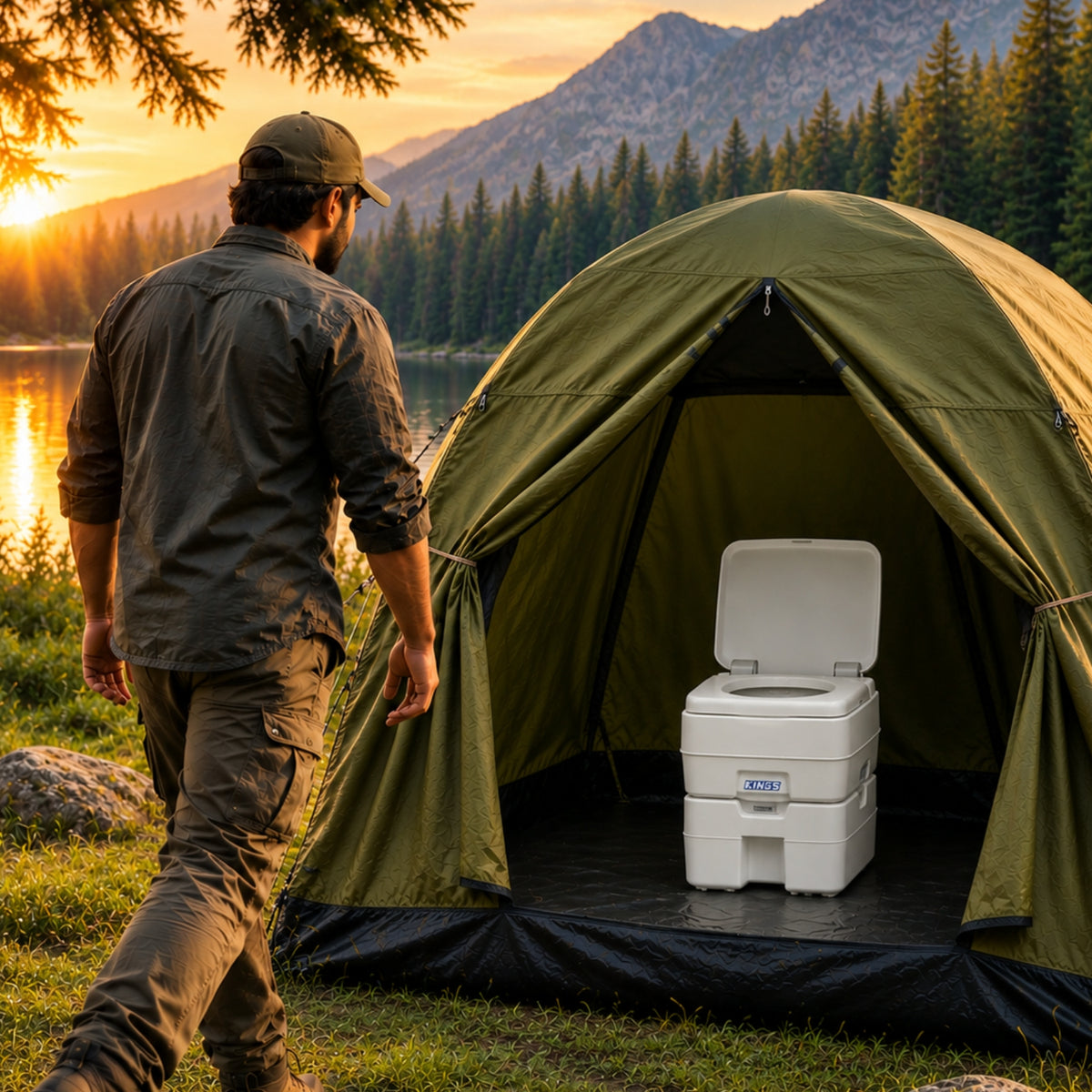 Kings 20L Portable Camping Toilet