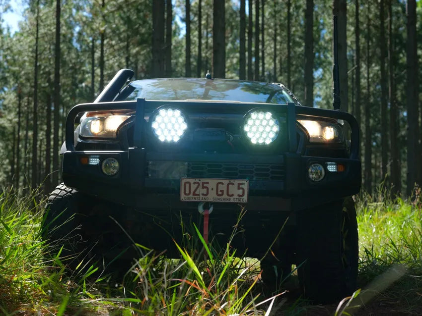 Kings 9" Lethal Driving Lights (Pair) | Lens Covers Included | 1 Lux @ 1,212 M | 16,362 Lumens | IP68 and IP69K | 3mm Powder-Coated Brackets