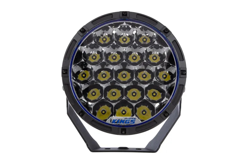 Kings 9" Lethal Driving Lights (Pair) | Lens Covers Included | 1 Lux @ 1,212 M | 16,362 Lumens | IP68 and IP69K | 3mm Powder-Coated Brackets