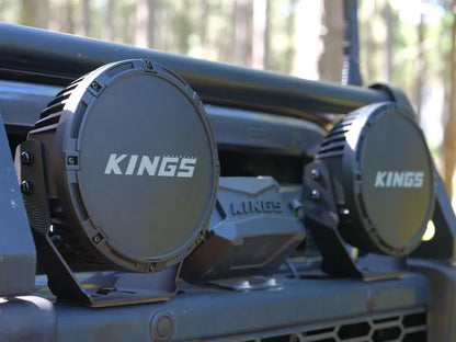 Kings 9" Lethal Driving Lights (Pair) | Lens Covers Included | 1 Lux @ 1,212 M | 16,362 Lumens | IP68 and IP69K | 3mm Powder-Coated Brackets