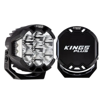 Kings Plus 7" Lethal Pro Driving lights | Covers Included | 1 Lux @ 1,056 M| 14,294 Lumens | IP68, IP69K, IK08 and CISPR25 approved | Die Cast Aluminium Brackets