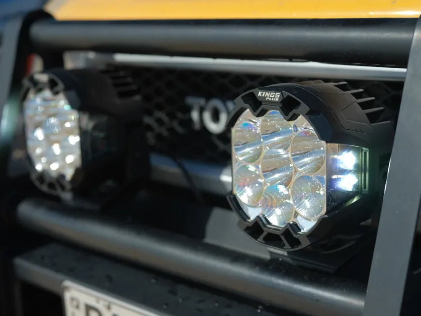 Kings Plus 7" Lethal Pro Driving lights | Covers Included | 1 Lux @ 1,056 M| 14,294 Lumens | IP68, IP69K, IK08 and CISPR25 approved | Die Cast Aluminium Brackets