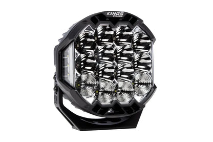 Kings Plus 9" Lethal Pro Driving lights | Covers Included | 1 Lux @ 1,627 M | 21,440 Lumens | IP68, IP69K, IK08 and CISPR25 approved | Die Cast Aluminium Brackets