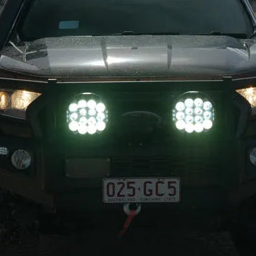 Kings Plus 9" Lethal Pro Driving lights | Covers Included | 1 Lux @ 1,627 M | 21,440 Lumens | IP68, IP69K, IK08 and CISPR25 approved | Die Cast Aluminium Brackets