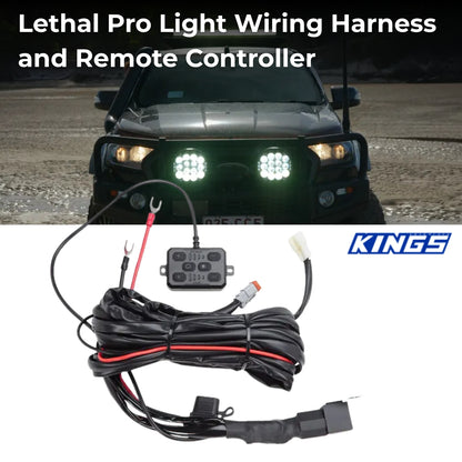 Kings Plus Lethal Pro Driving Lights Wiring Harness and Remote Controller