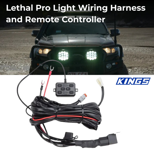 Kings Plus Lethal Pro Driving Lights Wiring Harness and Remote Controller